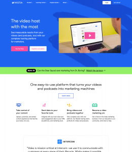 Product Landing Page Example - Wistia